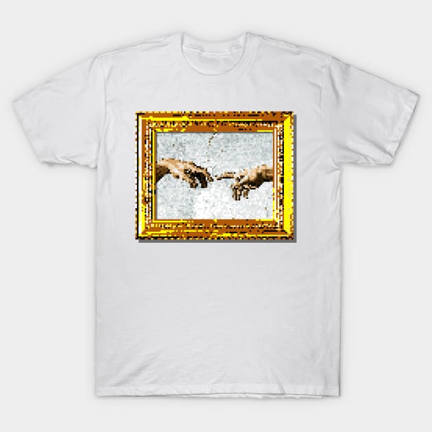 8-Bit The Creation of Adam T-Shirt by GrumpyVulcan